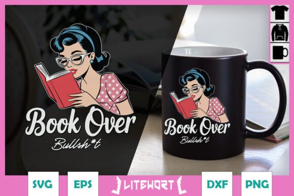 Book over Funny Book Quotes SVG Review