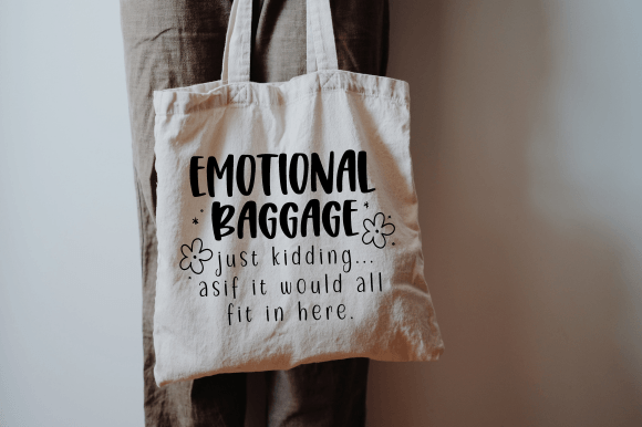 Funny Tote Bag Svg, Emotional Baggage Review